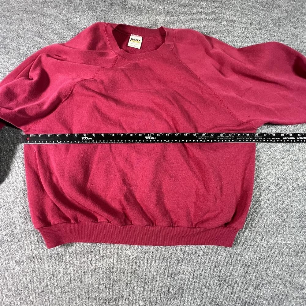 VTG Tultex Maximum Sweats Mens 3X Red Fleece Raglan Sweatshirt Made in USA - Picture 3 of 13